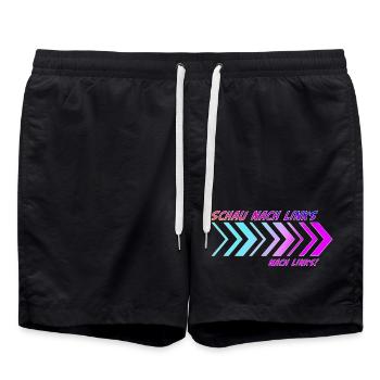 Richtungspfeile Schau nach links - Badeshorts - Schwarz - Vorne - AI Model Male 185 light (185cm)