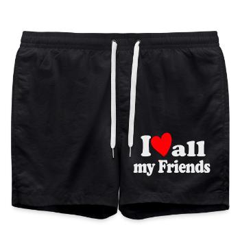 J’aime tous mes amis - Short de bain - noir - Devant - AI Model Male 185 light (185cm)