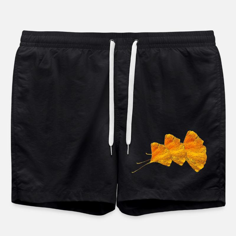 ginko blätter, blattmuster - Badeshorts - Schwarz