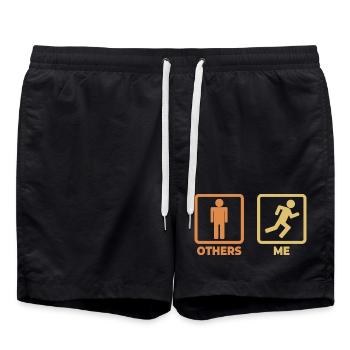 Figurines de bâton de coureur - Short de bain - noir - Devant - AI Model Male 185 light (185cm)