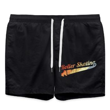 Vintage Rollschuhlaufen - Badeshorts - Schwarz - Vorne - AI Model Male 185 light (185cm)