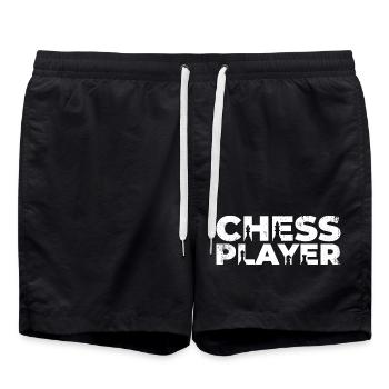 Lustiger Schachspieler - Badeshorts - Schwarz - Vorne - AI Model Male 185 light (185cm)