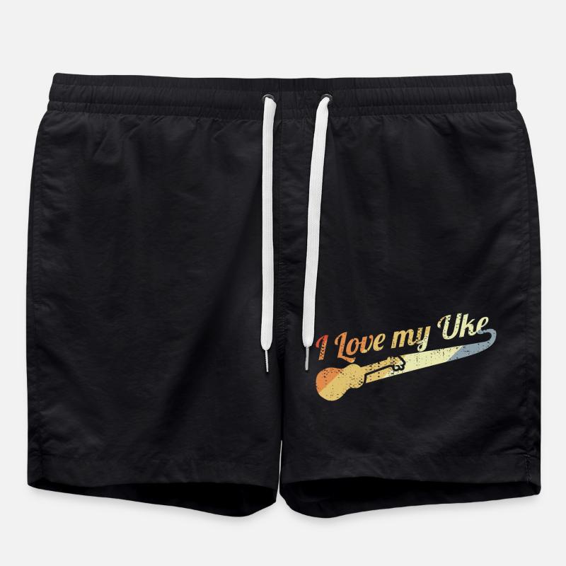 Ich liebe meine Uke - Badeshorts - Schwarz