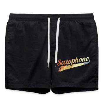 Vintage Saxophone - Short de bain - noir - Devant - AI Model Male 185 light (185cm)