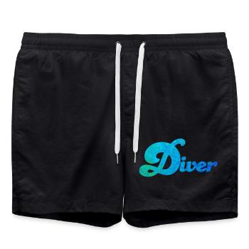 Plongeur Plongeurs Océan Mer Sous-marine Monde Cool - Short de bain - noir - Devant - AI Model Male 185 light (185cm)
