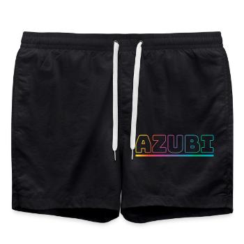 Design Azubi outline bunt - Badeshorts - Schwarz - Vorne - AI Model Male 185 light (185cm)
