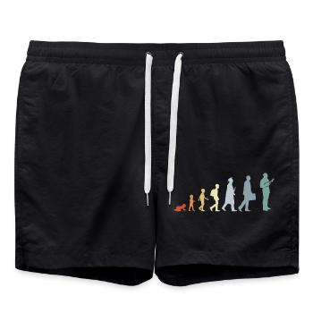 Vintage Ukulele Evolution - Swim Trunks - black - Front - AI Model Male 185 light (185cm)