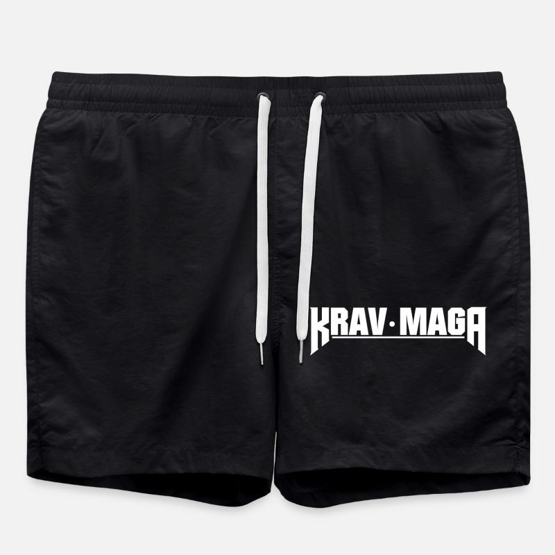 KravMaga Kampfkunst weiss Design - Badeshorts - Schwarz