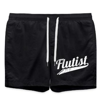 Funny Flutist - Swim Trunks - black - Front - AI Model Male 185 light (185cm)