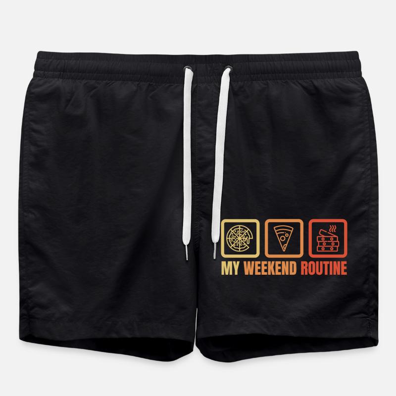 Pizza Lovers - Swim Trunks - black