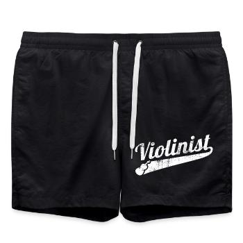 Funny violinist - Swim Trunks - black - Front - AI Model Male 185 light (185cm)