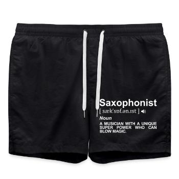 Dictionnaire Saxophoniste - Short de bain - noir - Devant - AI Model Male 185 light (185cm)