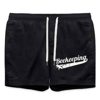 Funny beekeeping - Swim Trunks - black - Front - AI Model Male 185 light (185cm)