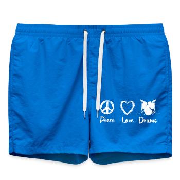 Peace Love Drums - Badeshorts - Cobalt blue - Vorne