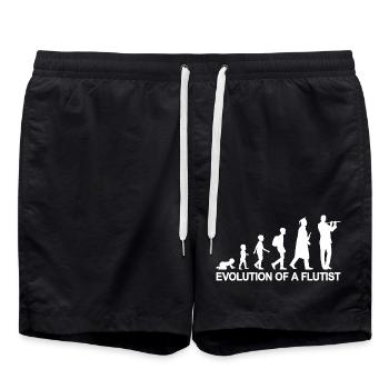Entwicklung vom Kind zum Flötenspieler - Badeshorts - Schwarz - Vorne - AI Model Male 185 light (185cm)