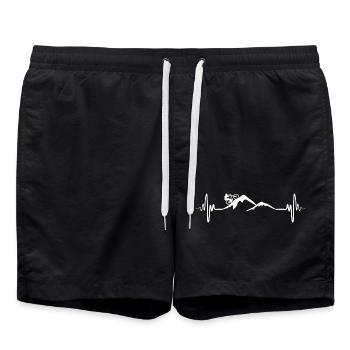 Mountain bikers heart palpitations - Swim Trunks - black - Front - AI Model Male 185 light (185cm)