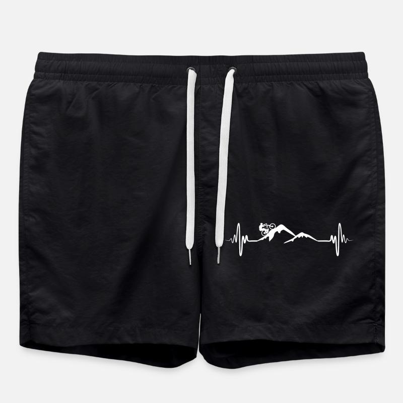 Mountain bikers heart palpitations - Swim Trunks - black