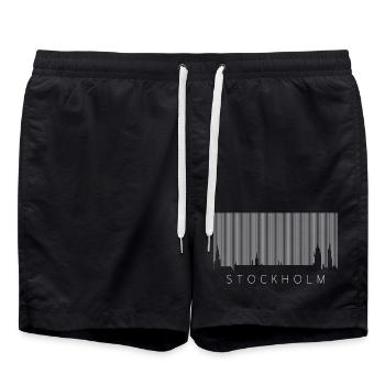 Code-barres Stockholm - Short de bain - noir - Devant - AI Model Male 185 light (185cm)