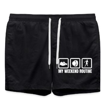 Läufer Wochenende - Badeshorts - Schwarz - Vorne - AI Model Male 185 light (185cm)