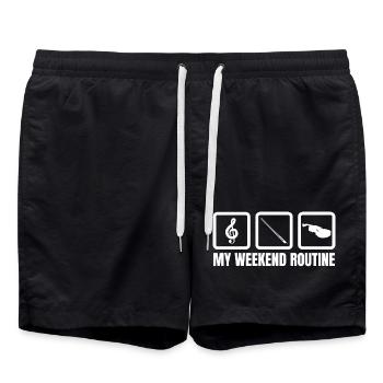 Week-end des violonistes - Short de bain - noir - Devant - AI Model Male 185 light (185cm)