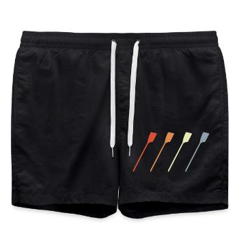 Vintage Rudern - Badeshorts - Schwarz - Vorne - AI Model Male 185 light (185cm)