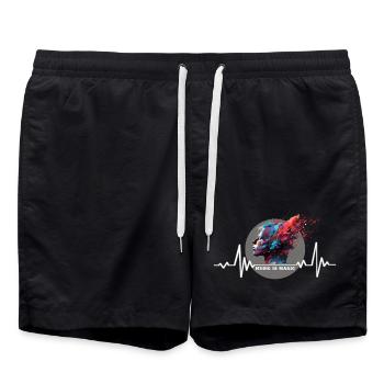 Musik ist Magie / MUSIC IS MAGIC - Badeshorts - Schwarz - Vorne - AI Model Male 185 light (185cm)