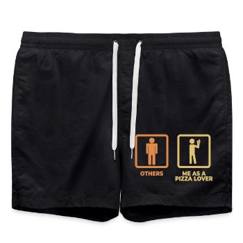 Me as a pizza lover - Swim Trunks - black - Front - AI Model Male 185 light (185cm)