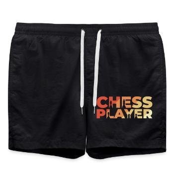 Vintage Schachspieler - Badeshorts - Schwarz - Vorne - AI Model Male 185 light (185cm)
