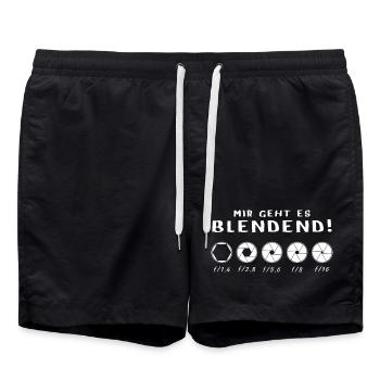 Mir geht es blendend - Badeshorts - Schwarz - Vorne - AI Model Male 185 light (185cm)