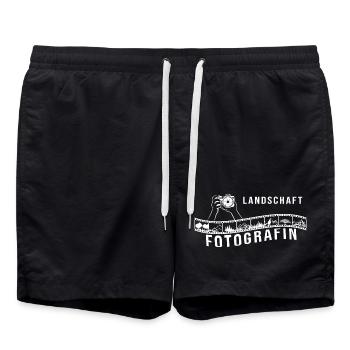 Landschaftsfotografin - Badeshorts - Schwarz - Vorne - AI Model Male 185 light (185cm)
