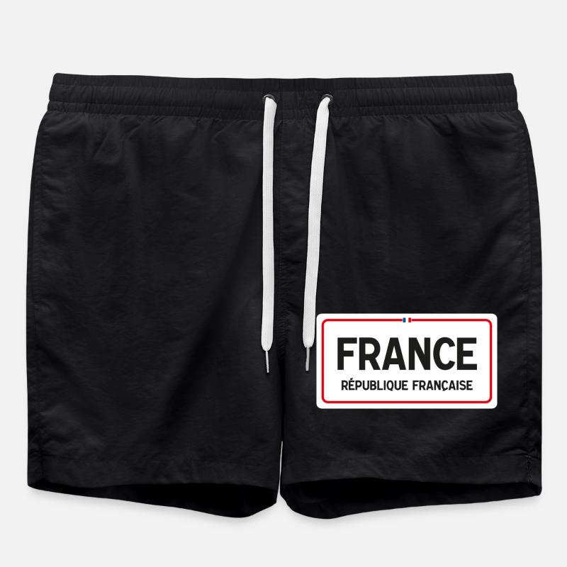 France country board - Swim Trunks - black