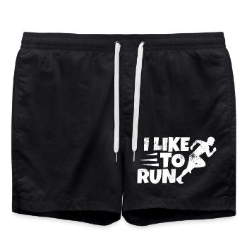 Witziger Läufer Spruch - Badeshorts - Schwarz - Vorne - AI Model Male 185 light (185cm)