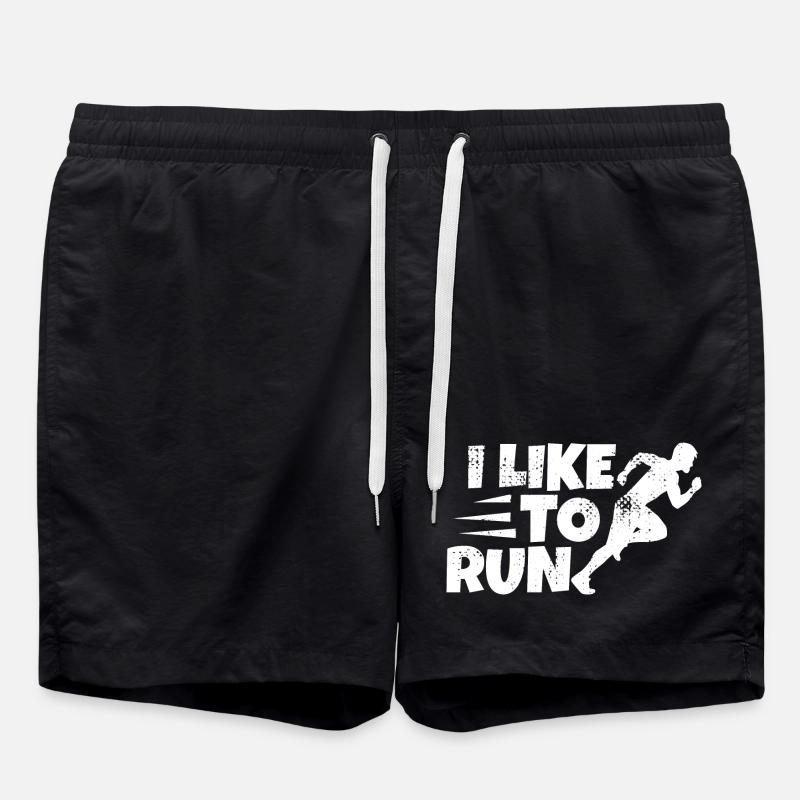 Funny Runner Saying - Swim Trunks - black