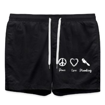 J’adore être plombier - Short de bain - noir - Devant - AI Model Male 185 light (185cm)