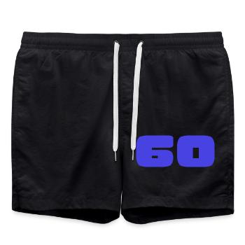 60. 60 ANS. 60e ANNIVERSAIRE. ANNIVERSAIRE 60 ANS. - Short de bain - noir - Devant - AI Model Male 185 light (185cm)