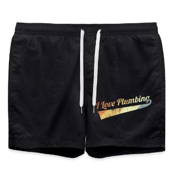 J’adore la plomberie - Short de bain - noir - Devant - AI Model Male 185 light (185cm)