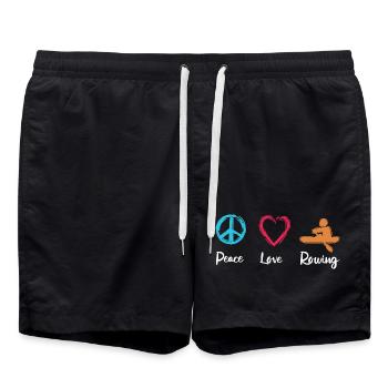 Peace, Love, Rowing - Swim Trunks - black - Front - AI Model Male 185 light (185cm)
