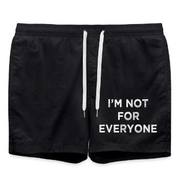 Bold Affirmation T-Shirt Design - Swim Trunks - black - Front - AI Model Male 185 light (185cm)