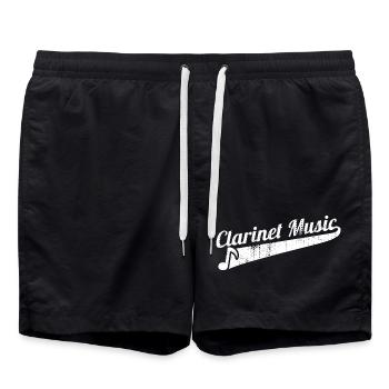 Funny Clarinet Music - Swim Trunks - black - Front - AI Model Male 185 light (185cm)