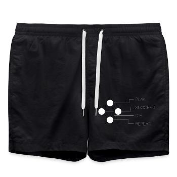 Gaming Geschenk, Gaming T-Shirt, Gaming Konsole - Badeshorts - Schwarz - Vorne - AI Model Male 185 light (185cm)