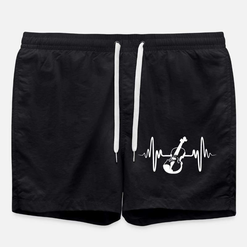 Retro Violin - Swim Trunks - black