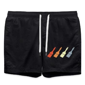 Painting Brush - Swim Trunks - black - Front - AI Model Male 185 light (185cm)