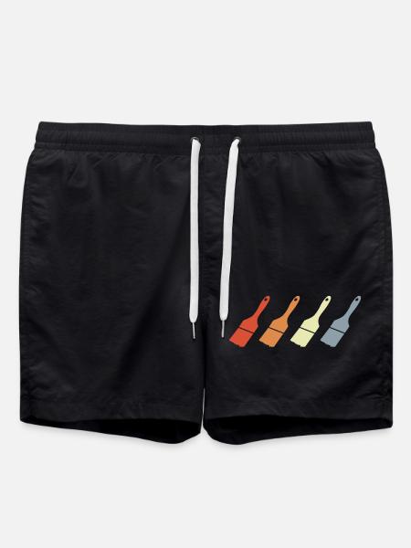 Lackierpinsel - Badeshorts - Schwarz