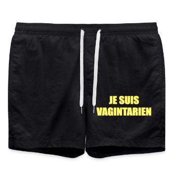 JE SUIS VAGINTARIEN - Short de bain - noir - Devant - AI Model Male 185 light (185cm)
