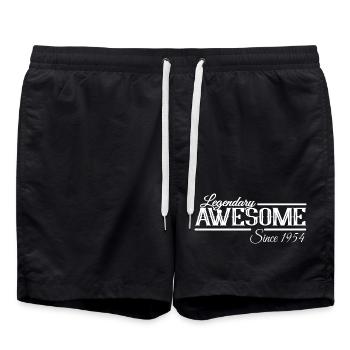 Birthday - Legendarily great since 1954 - Swim Trunks - black - Front - AI Model Male 185 light (185cm)
