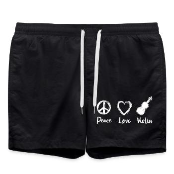 Peace Love Violin - Badeshorts - Schwarz - Vorne - AI Model Male 185 light (185cm)