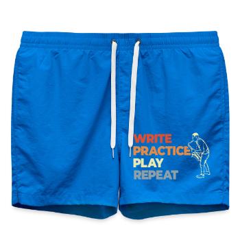 Write Practice Play Repeat - Swim Trunks - cobalt blue - Front