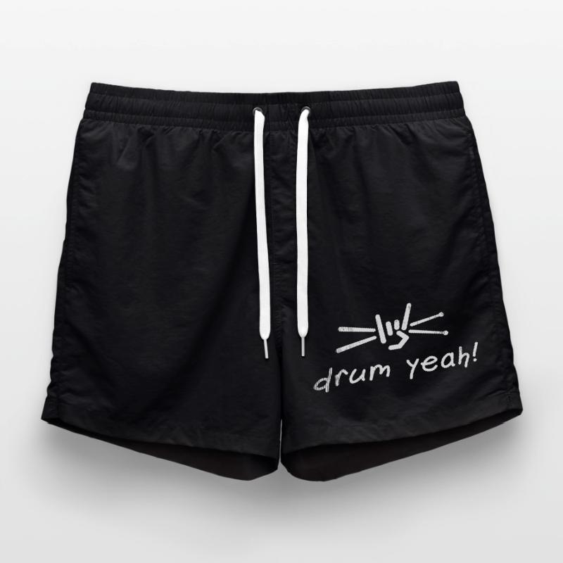 Drum Yeah! Energetic Drum Pattern Illustration Short de bain
