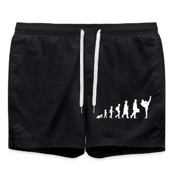 Entwicklung des Kickboxens - Badeshorts - Schwarz - Vorne - AI Model Male 185 light (185cm)