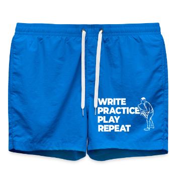 Writing, practicing, playing, repeating - Swim Trunks - cobalt blue - Front